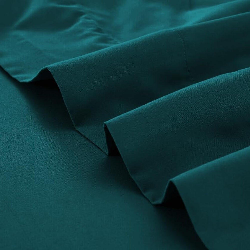 GOMINIMO 4 Pcs Bed Sheet Set 1000 Thread Count Ultra Soft Microfiber - Single (Teal)