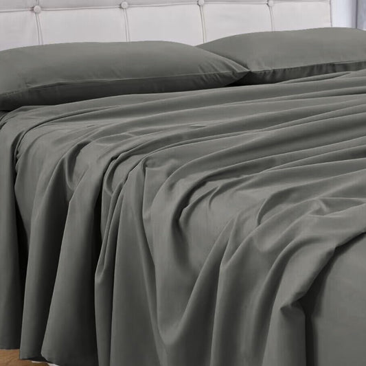GOMINIMO 4 Pcs Bed Sheet Set 2000 Thread Count Ultra Soft Microfiber - King (Grey)