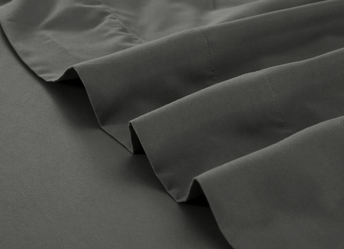 GOMINIMO 4 Pcs Bed Sheet Set 1000 Thread Count Ultra Soft Microfiber - King (Grey)