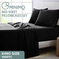 GOMINIMO 4 Pcs Bed Sheet Set 1000 Thread Count Ultra Soft Microfiber - King (Black)