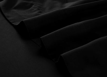 GOMINIMO 4 Pcs Bed Sheet Set 1000 Thread Count Ultra Soft Microfiber - King (Black)