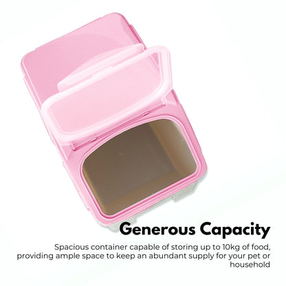 GOMINIMO Multipurpose Food Storage Container with Lids and Cup for Pet Food or Rice Grains (Pink)