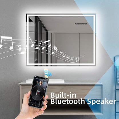 GOMINIMO LED Mirror with Bluetooth Speaker 1000mm Rectangle