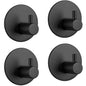 Gominimo Round Stainless Steel Wall Hook 4pcs (Black)