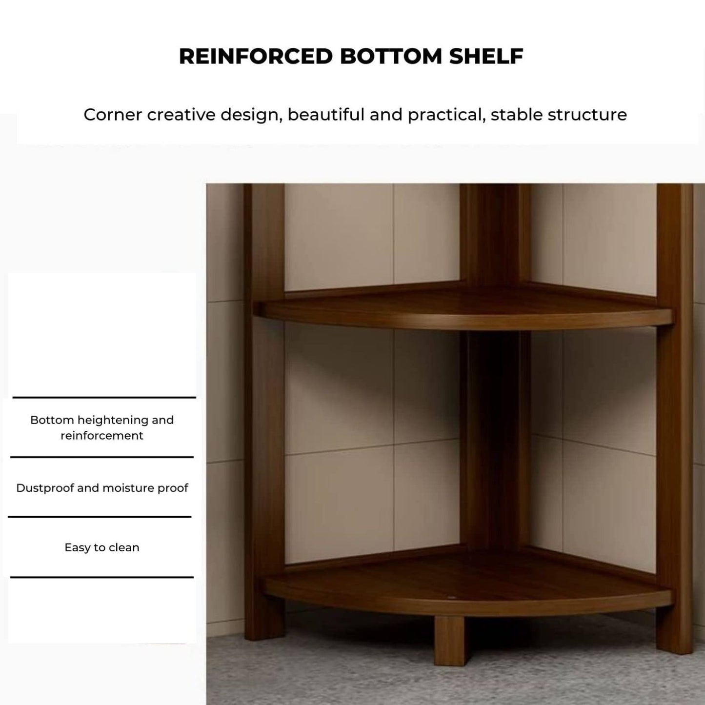 GOMINIMO Bamboo Corner Shelf 5 Tier