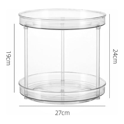 GOMINIMO 2 Tier Turntable Cabinet Organizer (Transparent)