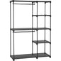 SONGMICS Portable Closet Wardrobe with 2 Hanging Rods Black
