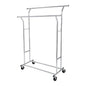 SONGMICS Metal Clothes Rack Stand on Wheels Heavy Duty Silver