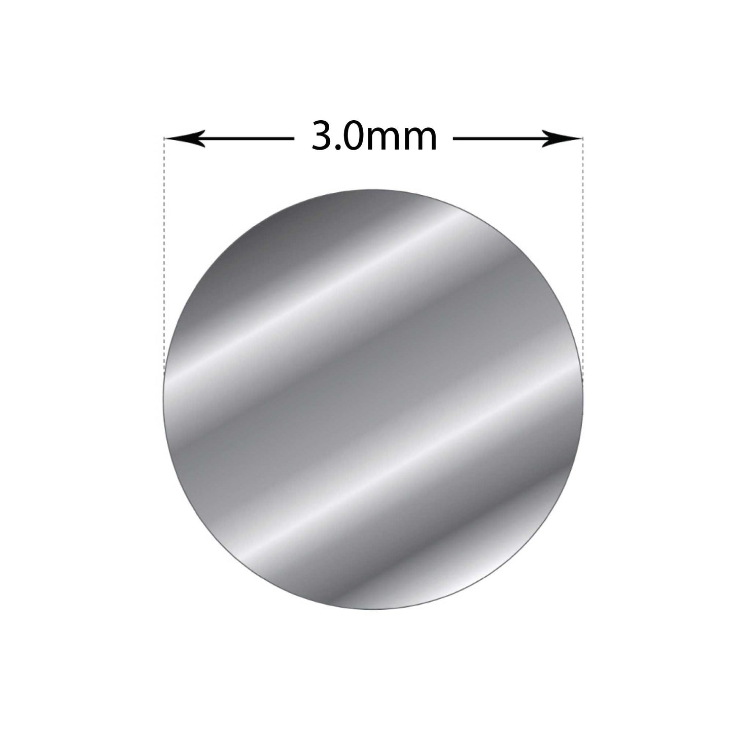 1m Sterling Silver 3mm - Soft Round Wire Rod 9 Gauge Thick Jewellery