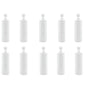 10x 500ml Clear HDPE Round Bottle + 28/410 Caps - Empty Plastic Food Storage