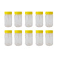 10x 500g Plastic Honey Jars + Lids - Round Clear Food Grade Packaging Containers