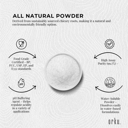 Orku 5Kg Potassium Citrate Food Grade - Granular BP USP FCC E332 Additive