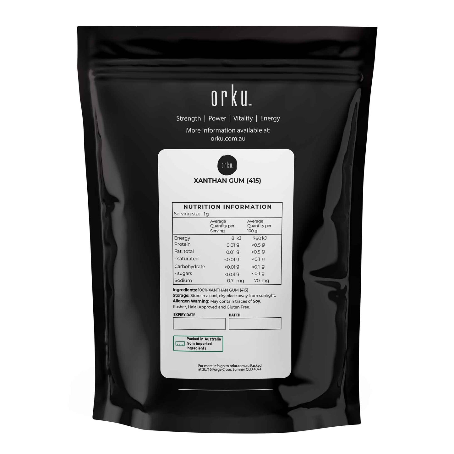 Orku 2Kg Xanthan Gum Thickener Pure Fine Powder 200 Mesh FCC E415 Food Additive