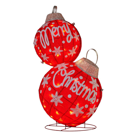 Christabelle Oversized Christmas Bauble Display Warm White Led Lights Glitter
