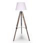 Sarantino Solid Wood Tripod Floor Lamp Adjustable Height White Shade