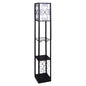 Sarantino Metal Etagere Floor Lamp with Wine Holder Shelf