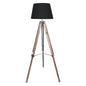 Sarantino Timber Tripod Floor Lamp Adjustable Height Taper Fabric