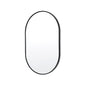 Wall Mirror Oval Aluminum Frame Bathroom 50x75cm BLACK