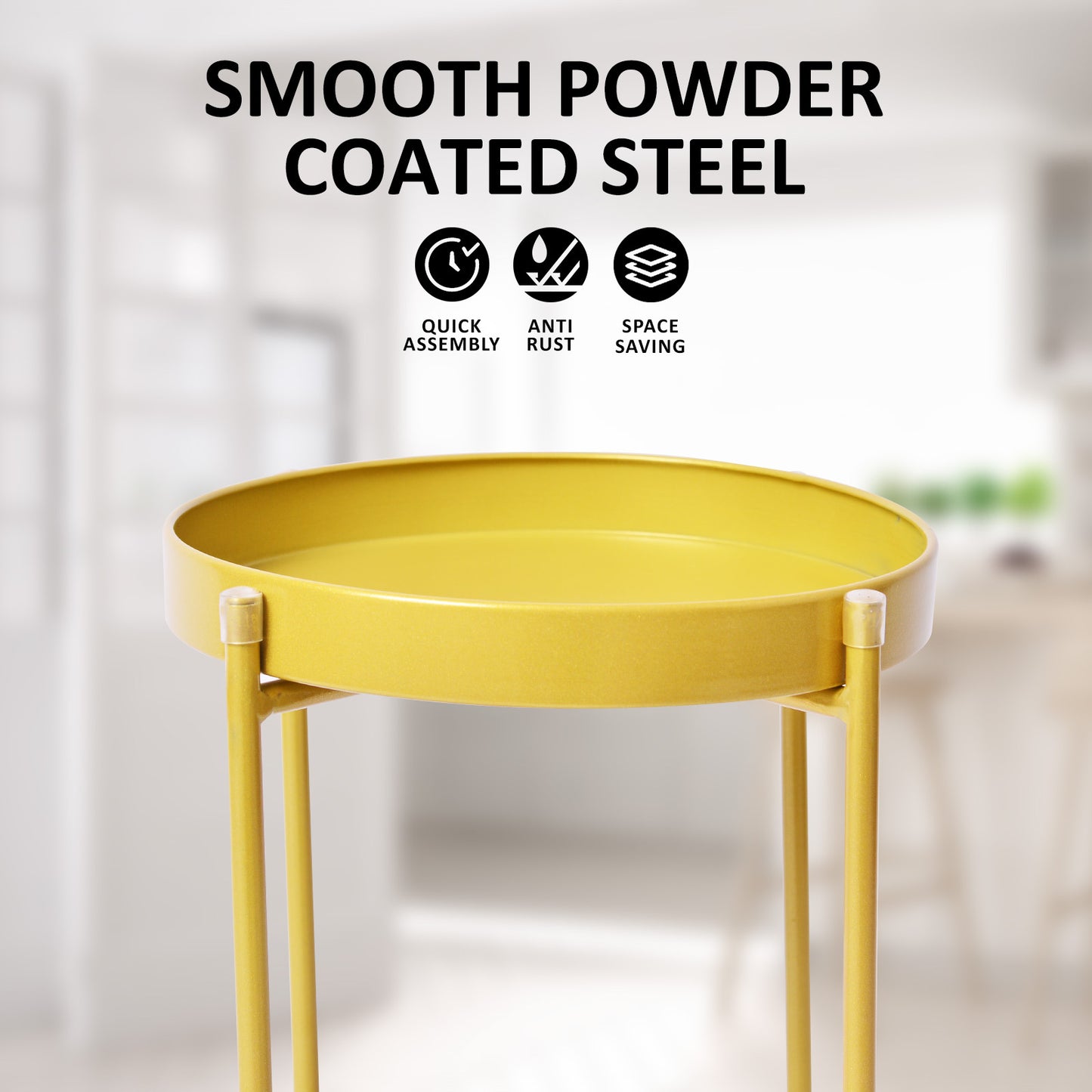 Plant Stand 50cm Planter Shelf Rack Display Steel 2 Tier GOLD