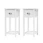 2X Bedside Table Drawer Vintage Side Table Storage Cabinet Bedroom VALERIE WHITE