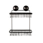 Double Rectangular Shelf Removable Suction BLACK