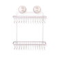 Double Rectangular Shelf Removable Suction WHITE