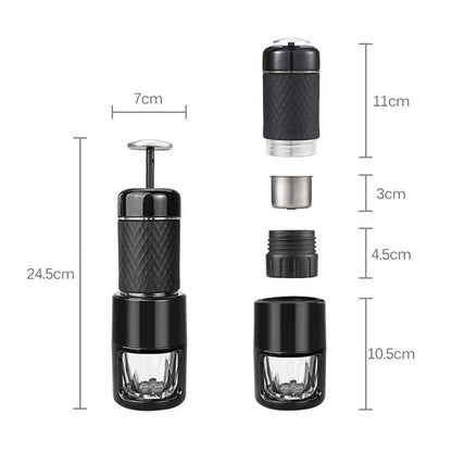 STARESSO Coffee Maker Red Dot Award Winner Portable Espresso Cappuccino Quick Cold Brew Manual Coffee Maker Machines All in One - Black