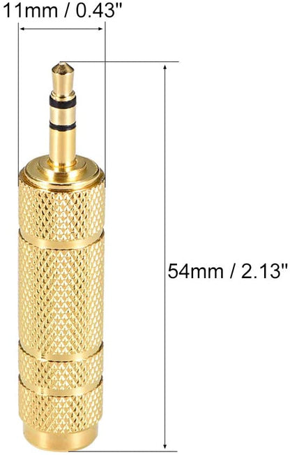 3.5mm male to 6.35mm 1/4" STEREO Female Audio Adapter Converter Gold Plated
