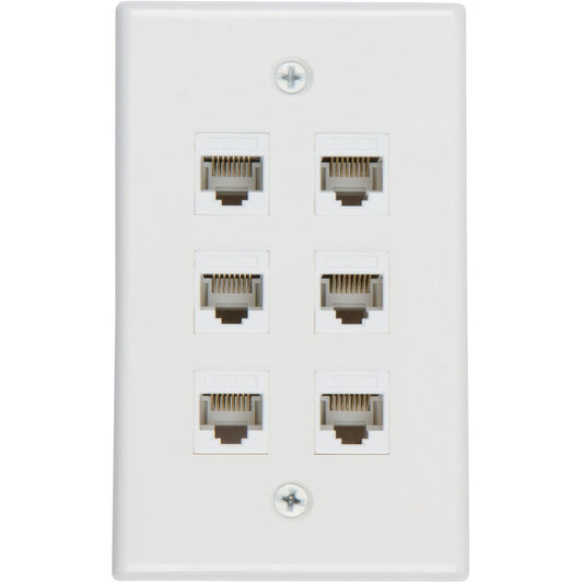 Ethernet Wall Plate 6 Port Cat6 Ethernet Cable Wall Plate Adapter