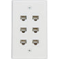 Ethernet Wall Plate 6 Port Cat6 Ethernet Cable Wall Plate Adapter