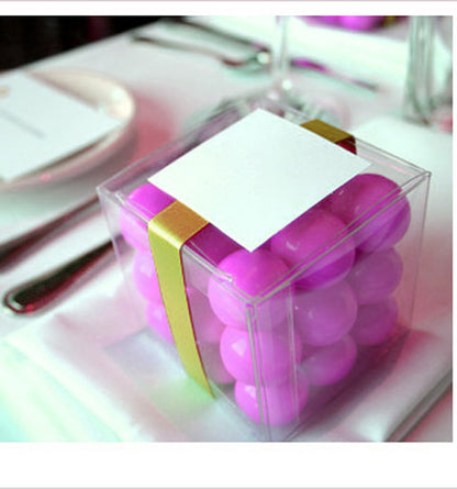 50 Pack of 8cm Square Cube - Product Showcase Clear Plastic Shop Display Storage Packaging Box