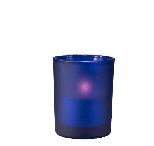 10 Pack Blue Frosted Glass Votive Tealight Candle Holders House Party Cenrepiece Xmas Wedding Decor Glass Candlestick Party Decorations Bridal Baby Shower Event