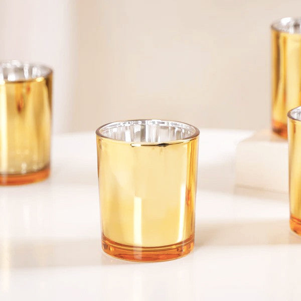 40 Pack Gold Votive Tealight Candle Holders Valentines Day Mercury  Wedding Decor Glass Candlestick Party Decorations Bridal Baby Shower Event