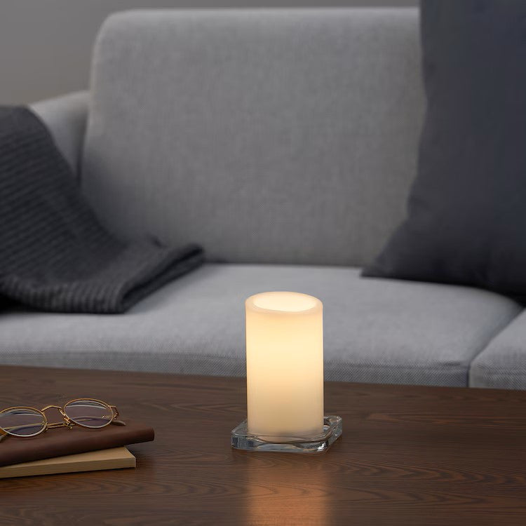 2 Pcs LED Block Pillar Candle White Flameless Safe Indoor Battery Power Party Home Decor Wedding Xmas Table Centrepiece