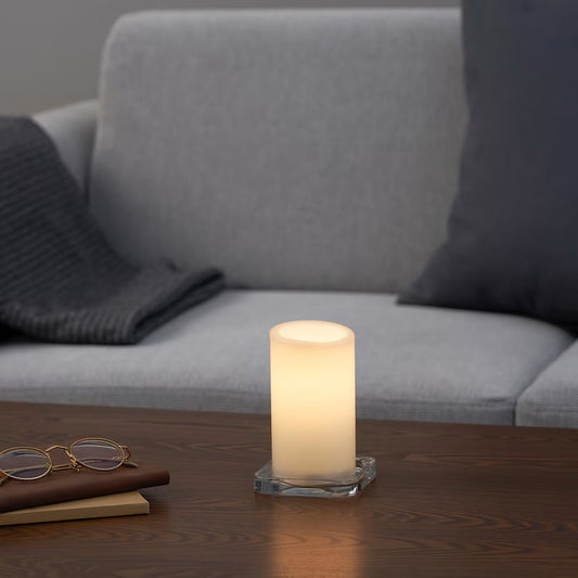 2 Pcs LED Block Pillar Candle White Flameless Safe Indoor Battery Power Party Home Decor Wedding Xmas Table Centrepiece