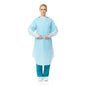 30 Pcs Disposable PPE Gown Protective Workwear Suit Thumb Hook Sleeve Coverall Apron Blue Medical Cleaning Painting