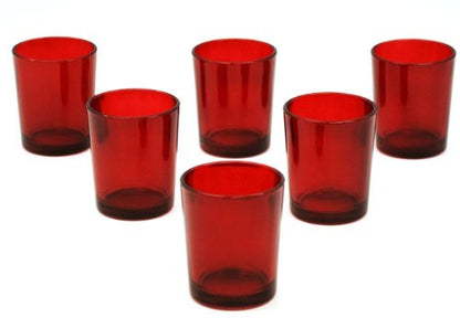 40 Pack Red Glass Votive Tealight Candle Holders House Party Cenrepiece Xmas Wedding Decor Glass Candlestick Party Decorations Bridal Valentines Event