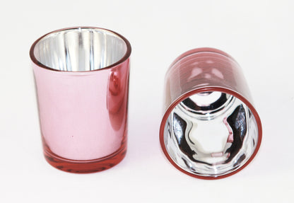 10 Pack Rose Gold Pink Votive Tealight Candle Holders Valentines Day Mercury  Wedding Decor Glass Candlestick Party Decorations Bridal Baby Shower Event
