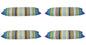 Pack of 4 Corban Royal  Rectangle 35x70cm Striped Multicoloured Cushion Cover