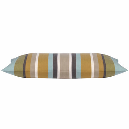 Pack of 4 Corban Aqua Rectangle 35x70cm Striped Multicoloured Cushion Cover Nautical