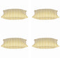 Pack of 4 Dandi Mustard Yellow & White Striped Square Cushion Covers 40x40cm