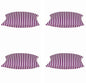 Pack of 4 Dandi Fuchsia Plum Purple & White Striped Square Cushion Covers 40x40cm