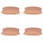 Pack of 4 Dandi Orange & White Striped Nautical Cushion Covers 40x40cm