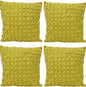 Pack of 4 Flux Mustard Yellow 3D Textured 45cm x 45cm Cushion Covers