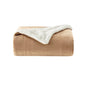 400GSM Micro Mink Blanket Throw with Sherpa Reverse 180x200 cm Latte