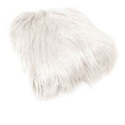 Mia Luxury Long Hair Faux Fur Throw Rug 127 x 152 cm Ivory