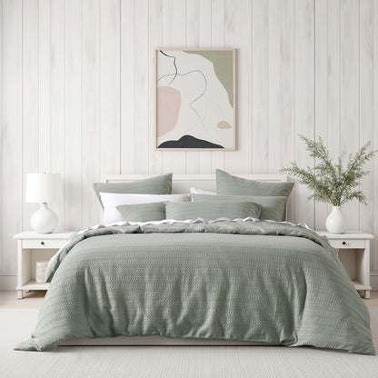 Bianca Kahlani Sage Waffle Quilt Cover Set King