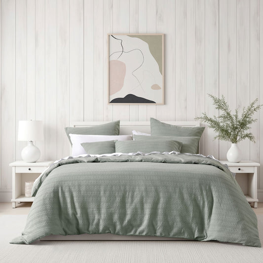 Bianca Kahlani Sage Waffle Quilt Cover Set King