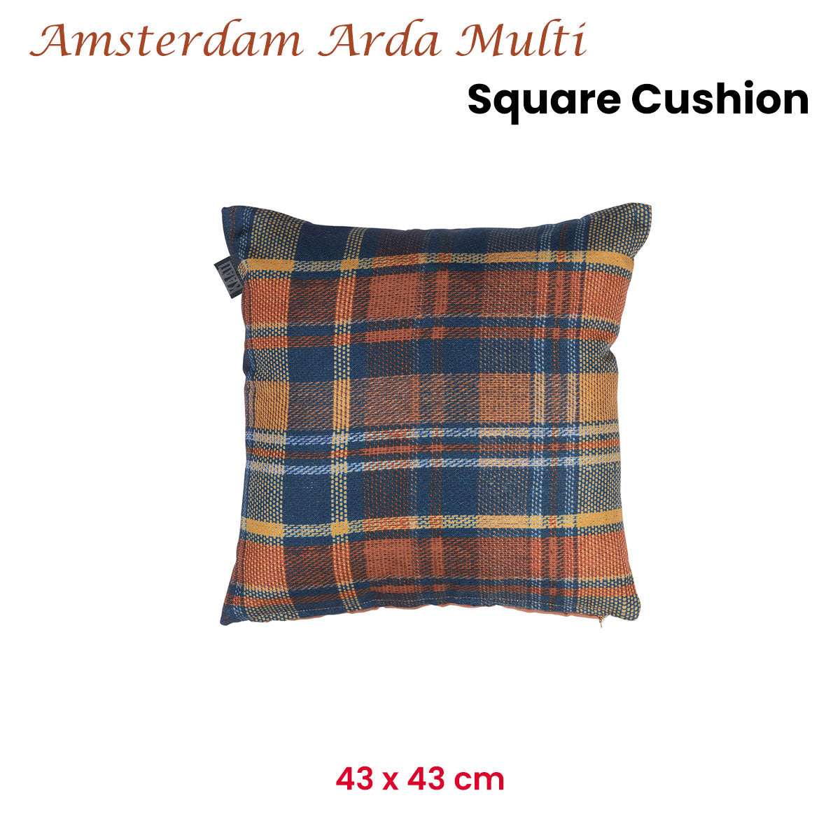 KAAT Amsterdam Arda Multi Chequered Square Filled Cushion 43cm x 43cm