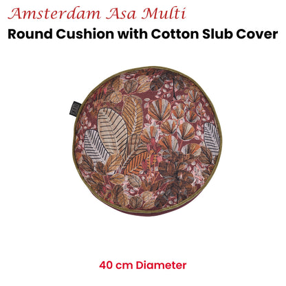 KAAT Amsterdam Asa Multi Botanical Round Filled Cushion 40cm Diameter